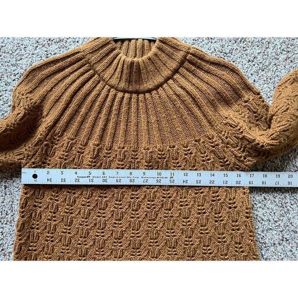 Madewell Stitch_Mix Mockneck Sweater, Brown, Small, MA757, Fall, Wool - Picture 8 of 11
